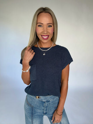 Fresh Outlook Knit Top - Dark Slate
