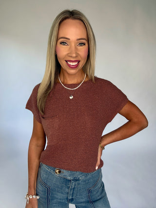Fresh Outlook Knit Top - Brick