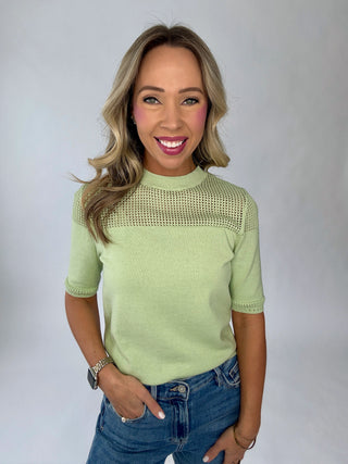 SANCTUARY Mix Stitch Tee - Detox Green