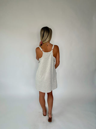 Play By The Rules Romper Dress - Ash Grey