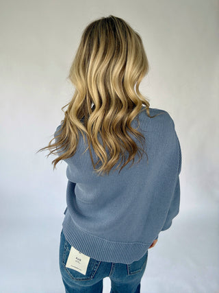 Always In Style V-Neck Cardigan - Acid Blue
