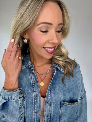 Bend The Rules Denim Top - Chambray