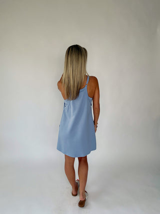 Play By The Rules Romper Dress - Marine Blue