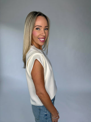 Easy Days Layered Sleeve Top - Cream