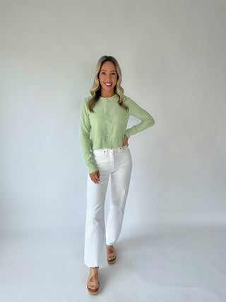 Sweet Serendipity Cardigan - Mint Green