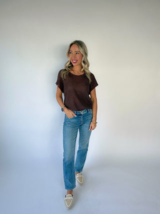 Soaking Up The Sunshine Knit Top - Dark Roast