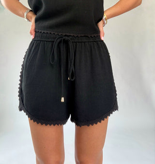 Cloud Nine Linen Shorts - Black