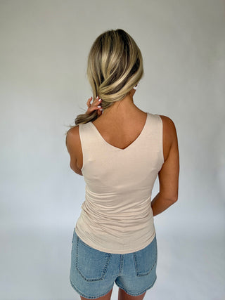 One Of These Days Ruched Tank- Oat