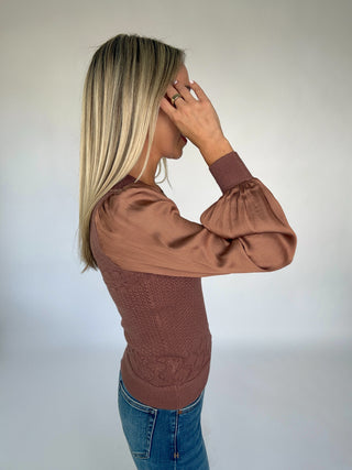 Champagne & Silk Top - Mocha Mousse