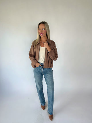 A Rich Addition Bubble Hem Jacket - Mocha