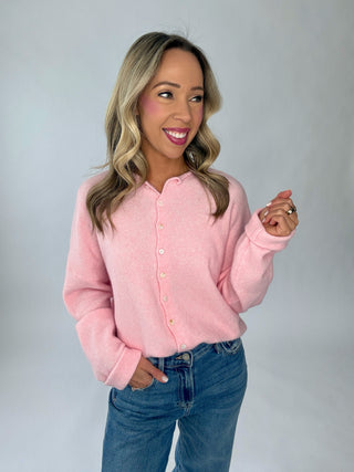 Simple And Sweet Cardigan - Baby Pink
