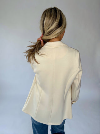 She Means Business Blazer - Ecru