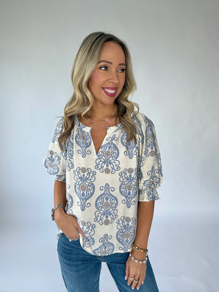 One To Remember Blouse - Off White Multi