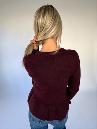 Wine & Dine Cardigan - Burgundy