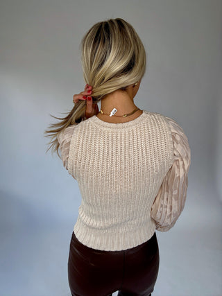 Vintage Blush Contrast Sweater