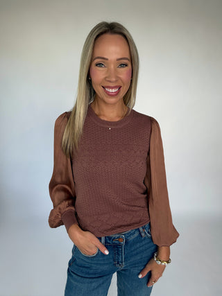 Champagne & Silk Top - Mocha Mousse