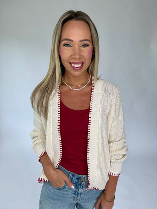 Stitched In Freedom Cardigan - Ivory