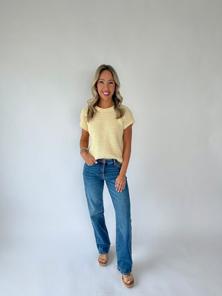 Couldn't Be Happier Knit Top - Light Yellow