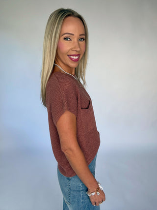 Fresh Outlook Knit Top - Brick