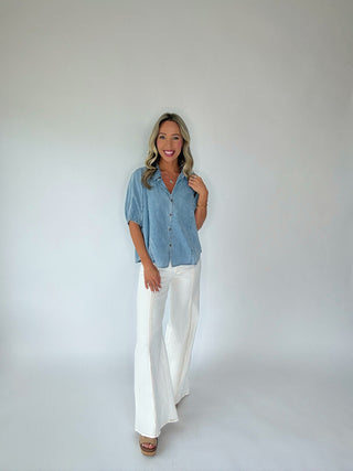 Take Notice Denim Top - Chambray