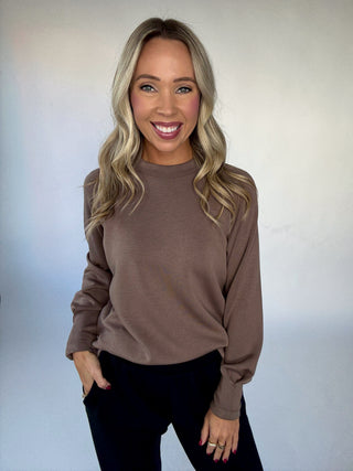 VARLEY Zosia Crew Neck Midlayer - Coffee Quartz