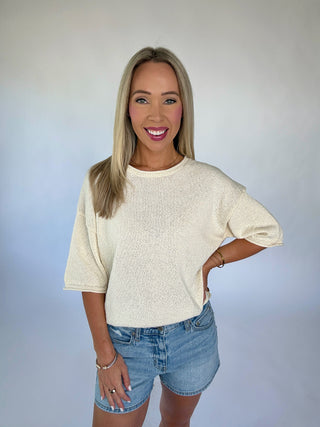 Always In Place Knit Top - Cream