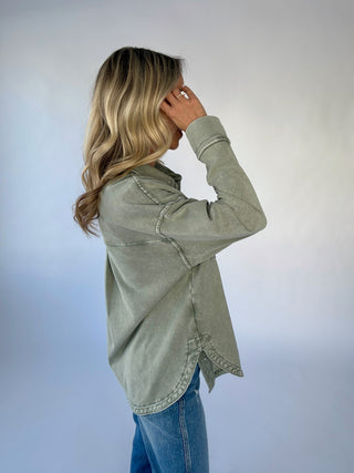 Sunday Style Shacket - Sage