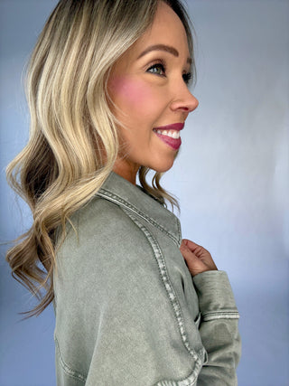 Sunday Style Shacket - Sage
