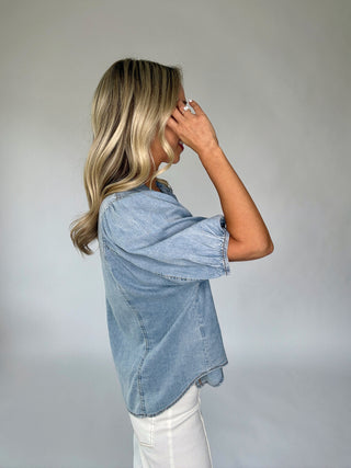 Take Notice Denim Top - Chambray