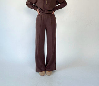 VARLEY The Wide Leg Pant 30" - Coffee Bean Marl