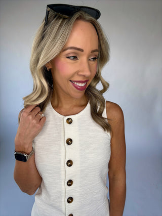 SANCTUARY Nothing Extra Knit Vest - Chalk