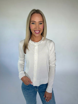 Cross Your Mind Crewneck Cardigan - Ivory