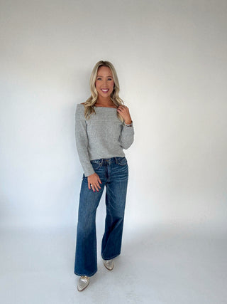 Silver Bardot Sweater