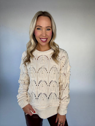 Winter Whispers Pearl Trim Sweater