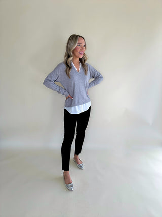 French Cafe Top - Grey