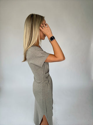 In The Long Run Midi Dress - Greige