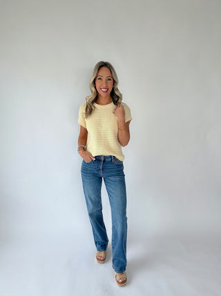 Couldn't Be Happier Knit Top - Light Yellow
