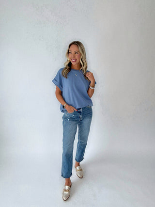 Cool & Collected Top - Misty Blue