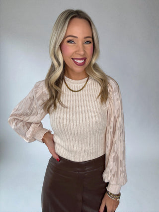 Vintage Blush Contrast Sweater