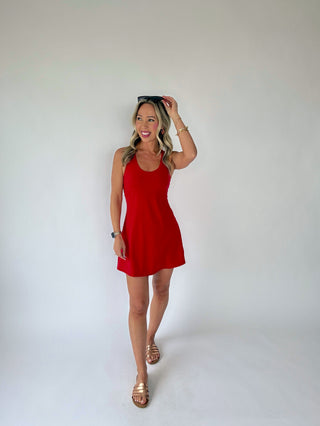 On The Move Active Dress - True Red