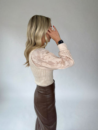 Vintage Blush Contrast Sweater