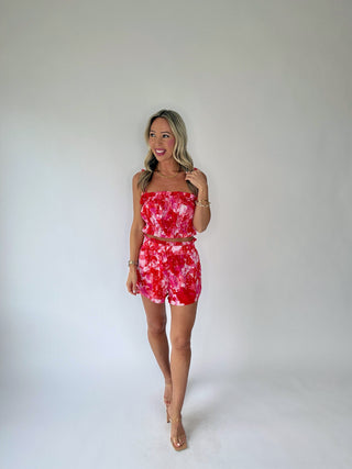 Sweeten the Day Shorts - Red/Pink