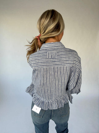 The Mia Striped Top - Blue