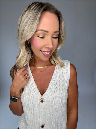 The Sunlit Seashell Knit Tank - Ivory