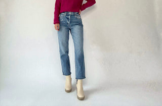 Boyfriend Button Fly with Mini Cuff Jean