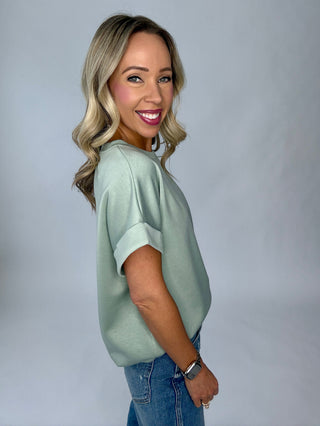 Cool & Collected Top - Light Sage