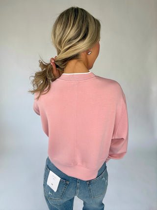 VARLEY Tasmin Cropped Sweat - Zephyr Mauve