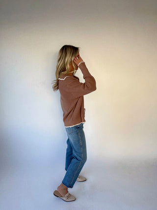 VARLEY Sibley Soft Knit Jacket - Ginger Snap