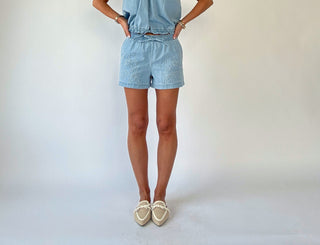 Just Add Sun Denim Shorts - Stone Wash Blue