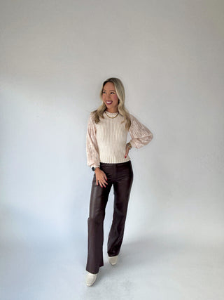 Vintage Blush Contrast Sweater